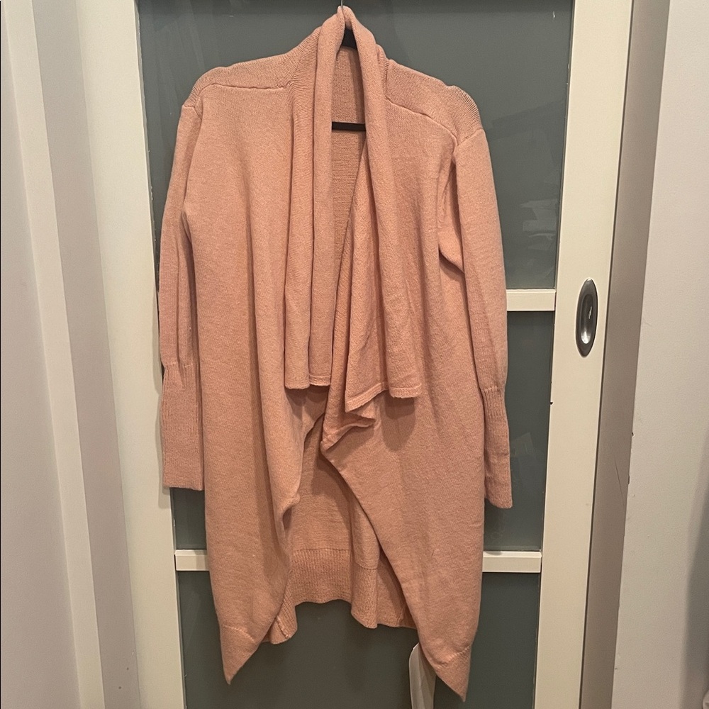 Chicwish Soft Pink Open Front Cardigan sweater, Duster with pockets, S, NWT